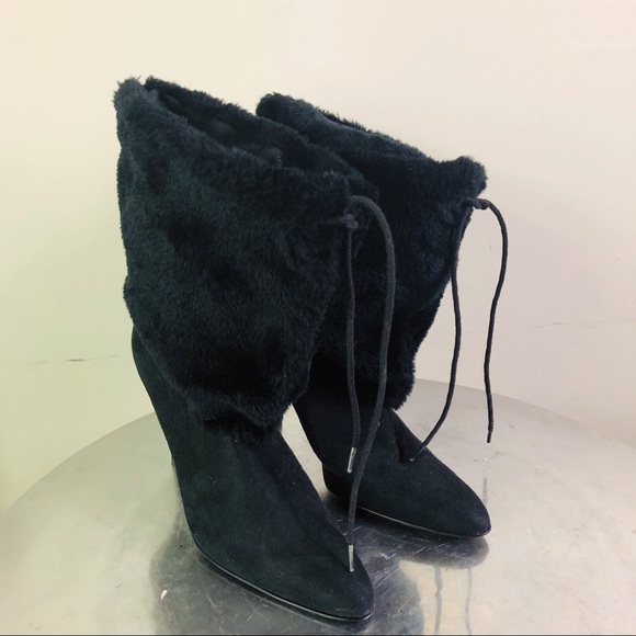 MICHAEL ANTONIO NWT Black boots faux suede fur 4” heelSIZE: 7.5 - Picture 4 of 7